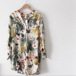 H&M jungle bird print tunic dress